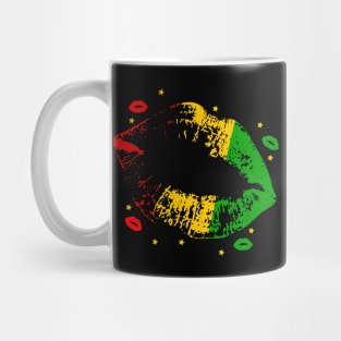 Rasta Coloured Lipstick Kiss Lips Mug